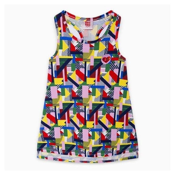 Colorful Geometric Kids Casual Dress - Picture 1 of 4